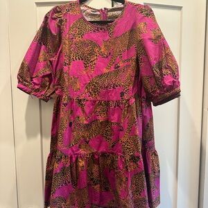 FARM Rio Pink Leopard Mini Dress